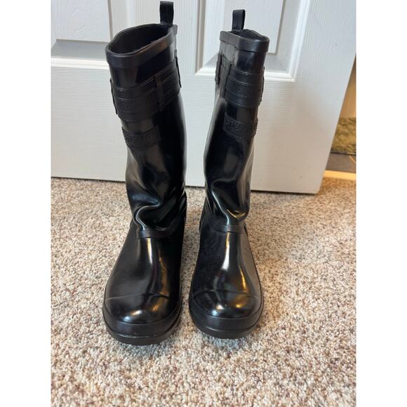 Sperry Top-siders waterproof rain boots, women's size 9, shiny black garden boot - Picture 13 of 16